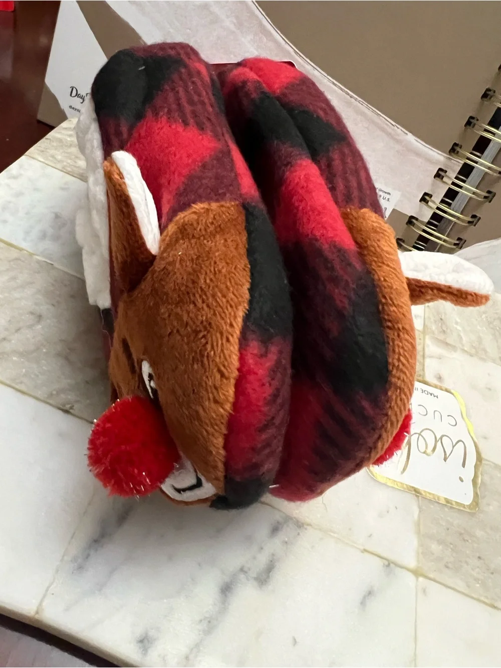 Rudolph Red-Nosed Reindeer Kids Slippers - Red Plaid